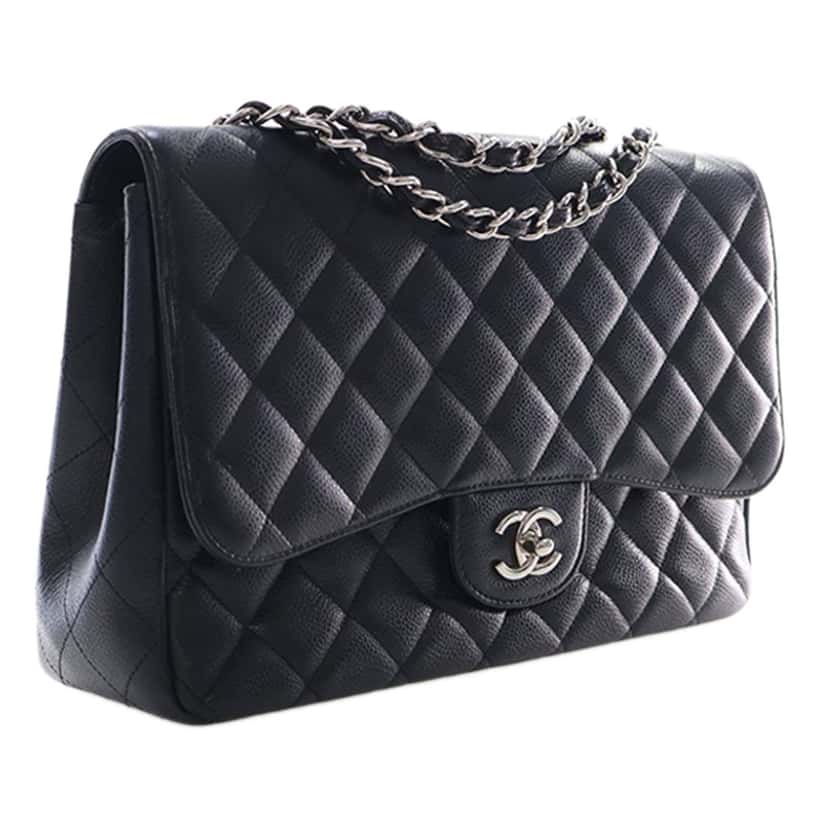 Chanel Jumbo Classic Caviar Single Flap Black Leather Very good condition - Inside View