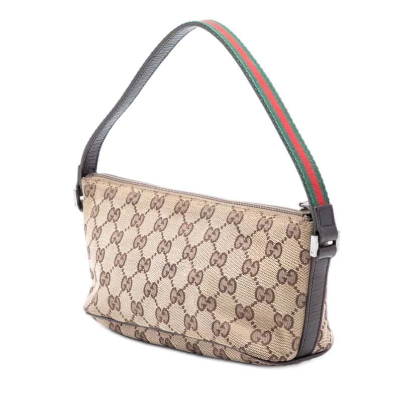 Gucci GG Canvas Web Boat Beige Very good condition - Back View