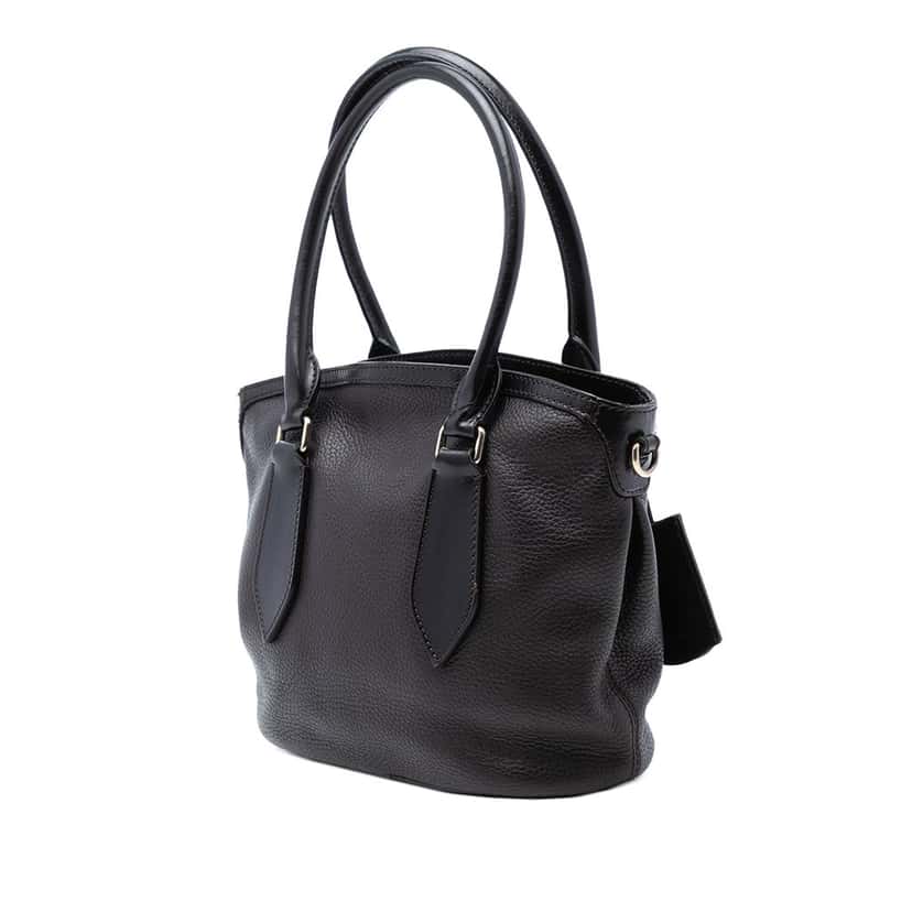 Burberry Grainy Calfskin Satchel Black Leather Very good condition - Back View