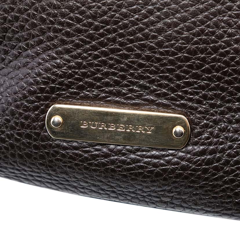 Burberry Grainy Calfskin Satchel Black Leather Very good condition - Box View