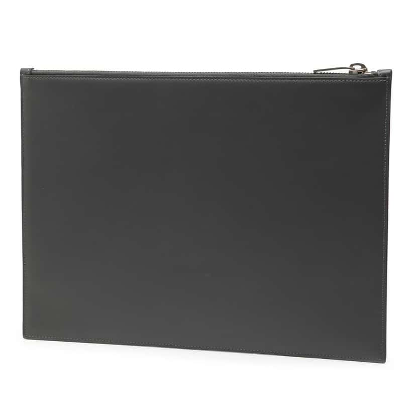 Saint Laurent Leather Zip Clutch Black Leather Very good condition - Back View