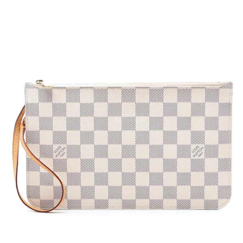 Louis Vuitton Damier Azur Neverfull MM Pouch White Very good condition - Front View
