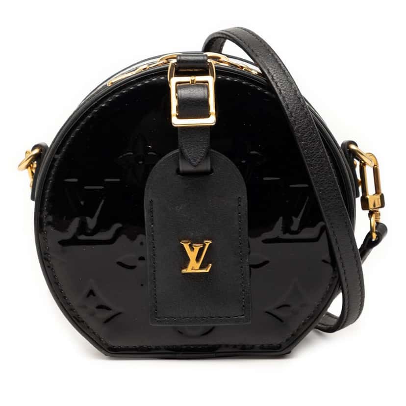 Louis Vuitton Monogram Vernis Mini Boite Chapeau Souple Black Leather Very good condition - Front View