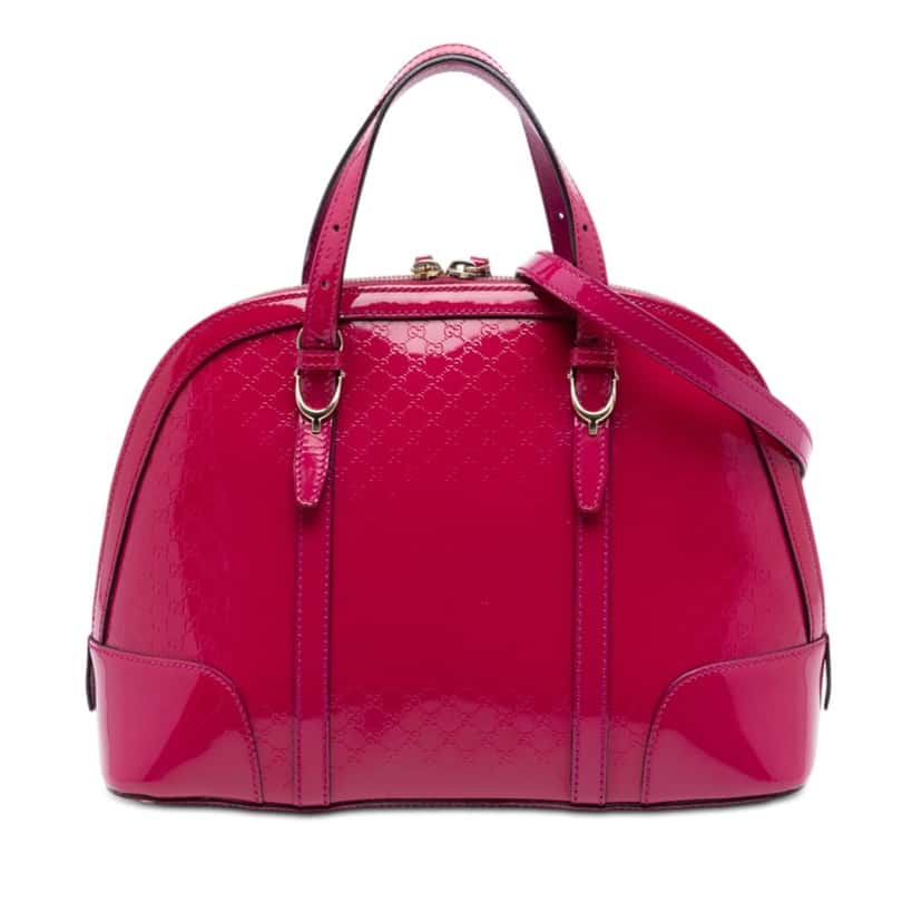 Gucci Small Microguccissima Patent Nice Dome Satchel Pink Leather Very good condition - Front View