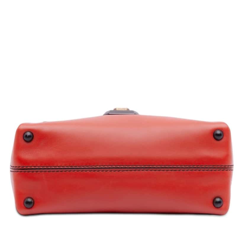 Bottega Veneta Mini Intrecciato Trimmed Nappa Piazza Top Handle Satchel Orange Leather Very good condition - Inside View