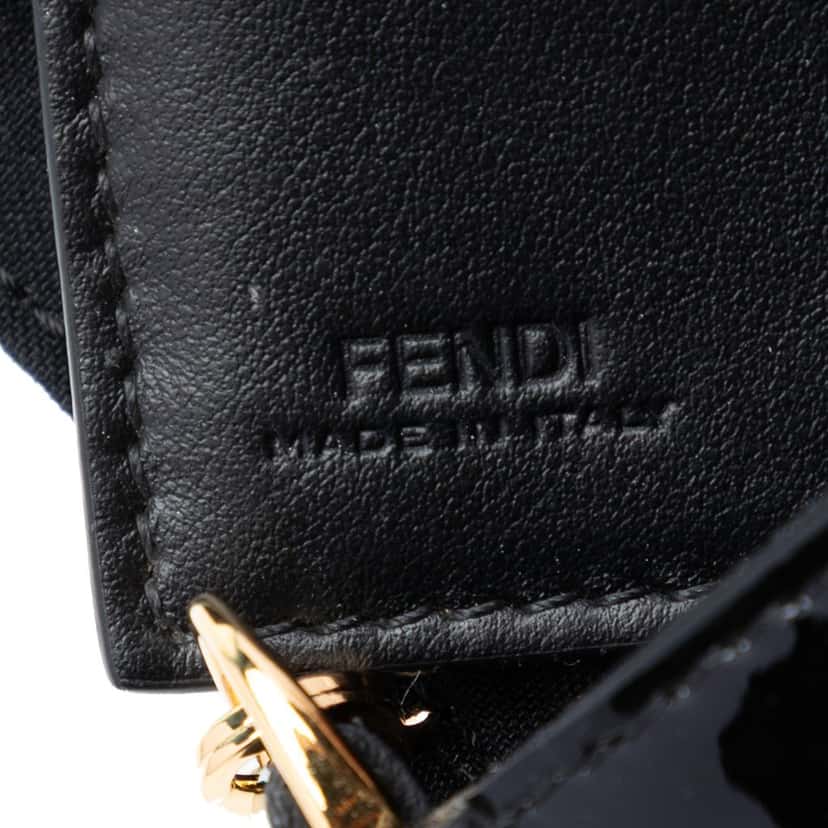 Fendi Patent F Is Fendi Envelope Wallet On Chain Black Leather Very good condition - Box View
