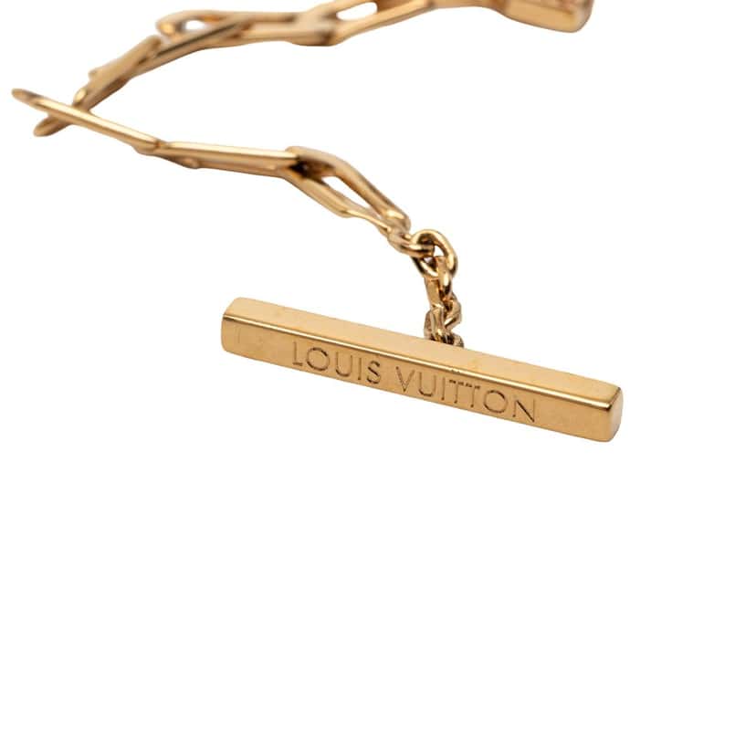 Louis Vuitton Gold Plated Strass Flower Power Bracelet Gold Metal Very good condition - Model View