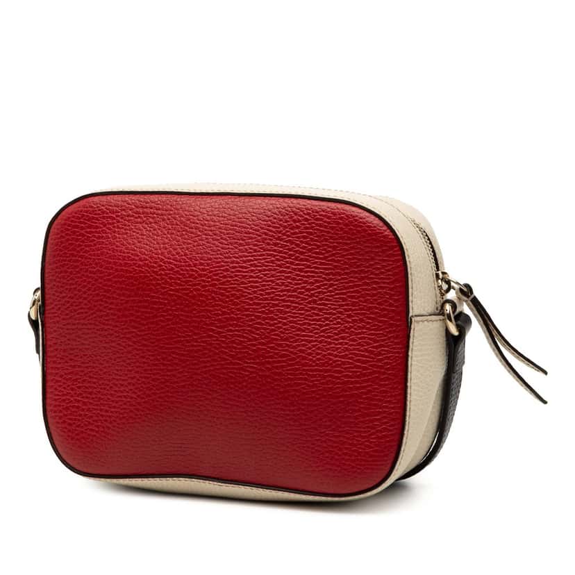 Gucci Small Tricolor Leather Soho Disco Crossbody Red Leather Very good condition - Back View