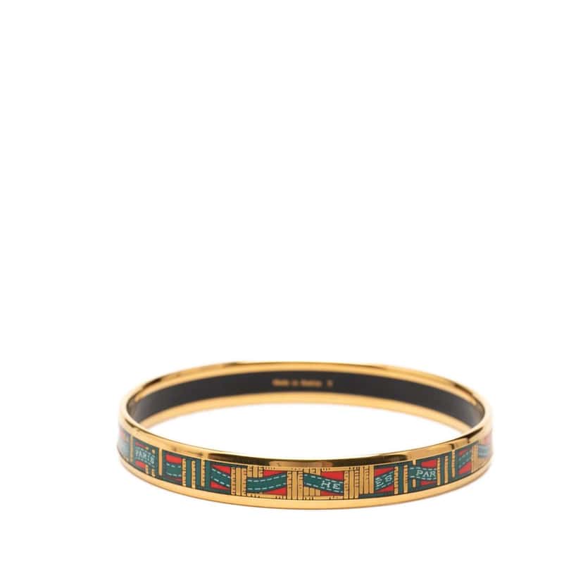 Hermès Narrow Cloisonne Enamel Bangle 62 Red Very good condition - Inside View