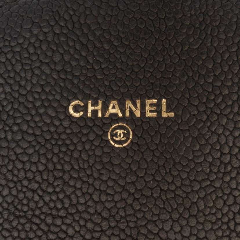 Chanel Paris Cuba Square Quilted Caviar Thread Around Wallet On Chain Black Leather Very good condition - Box View