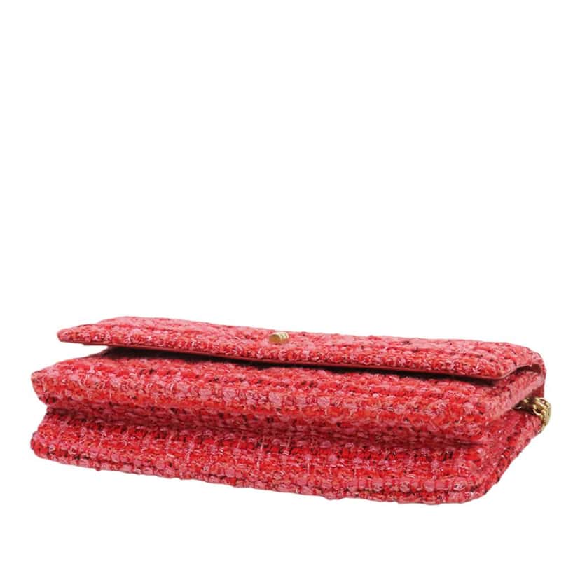 Chanel Quilted Tweed Reissue 2.55 Wallet On Chain Red Very good condition - Inside View