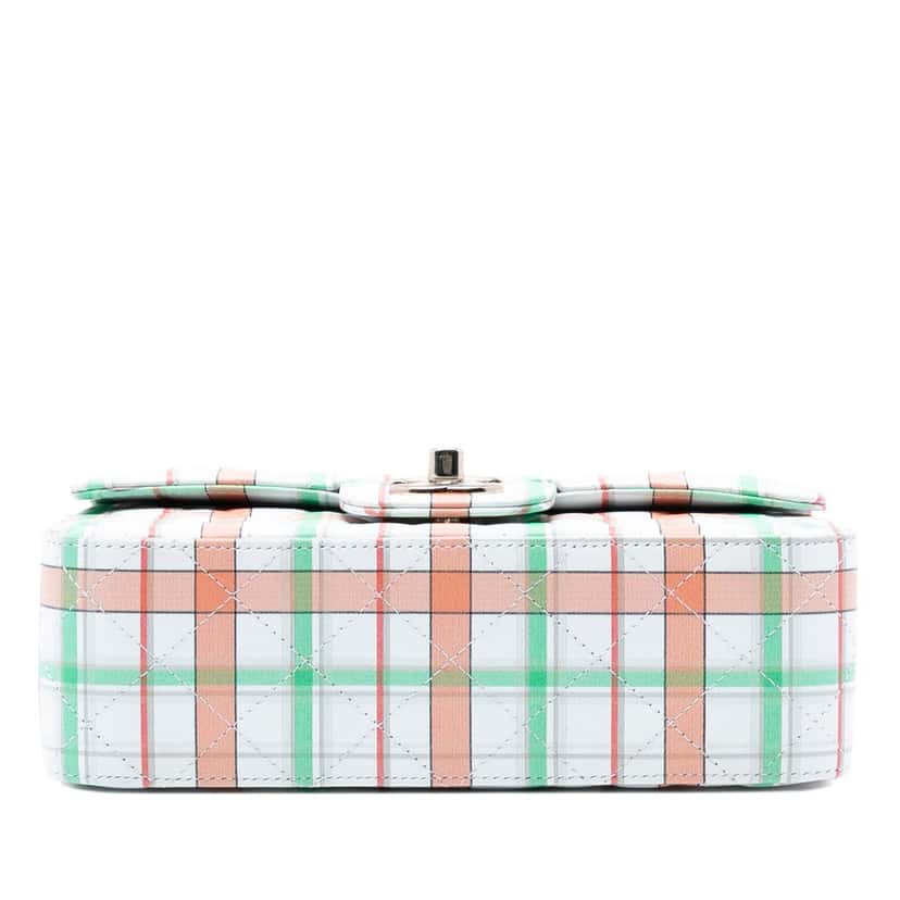 Chanel Mini Rectangular Classic Plaid Printed Calfskin Single Flap White Leather Very good condition - Inside View