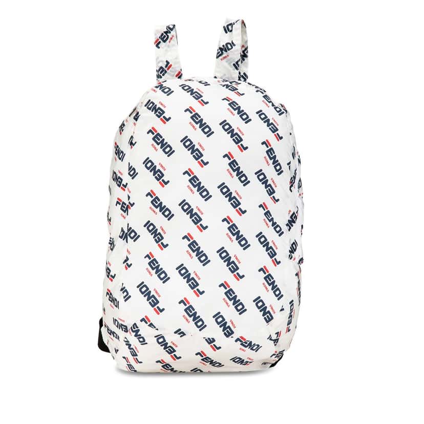 Fendi x Fila Mania Packable Backpack White Very good condition - Front View