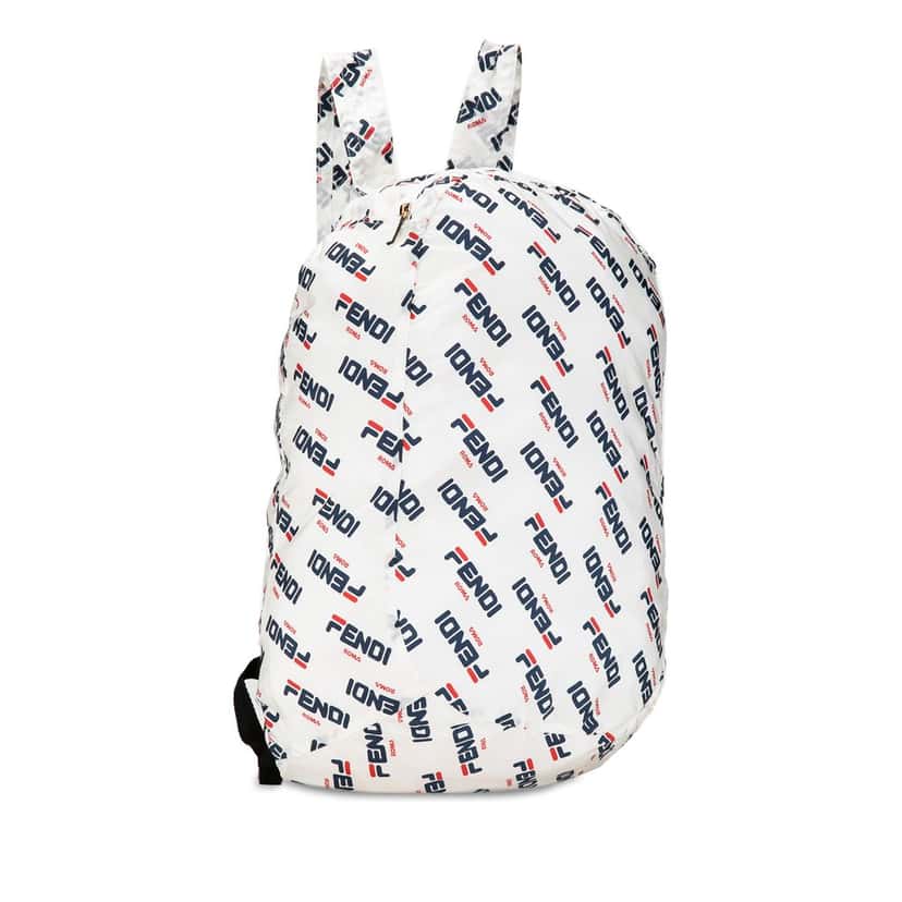 Fendi x Fila Mania Packable Backpack White Very good condition - Back View
