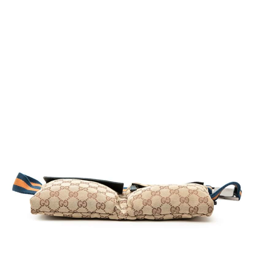Gucci GG Canvas Web Double Pocket Belt Bag Beige Very good condition - Inside View