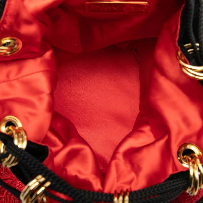 Saint Laurent Velvet Tassel Drawstring Bucket Bag Black Very good condition - Model View