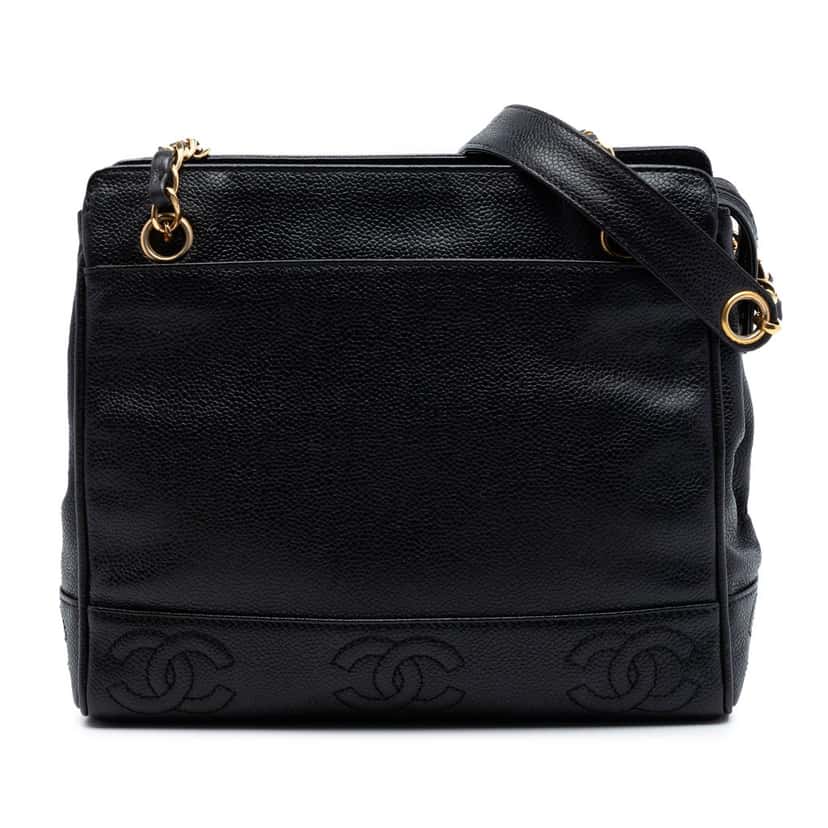 Chanel Triple CC Caviar Tote Black Leather Very good condition - Front View