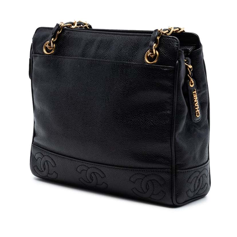 Chanel Triple CC Caviar Tote Black Leather Very good condition - Back View