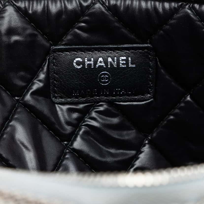 Chanel Large Quilted Nylon Fluo Boy O Case Clutch Black Very good condition - Box View