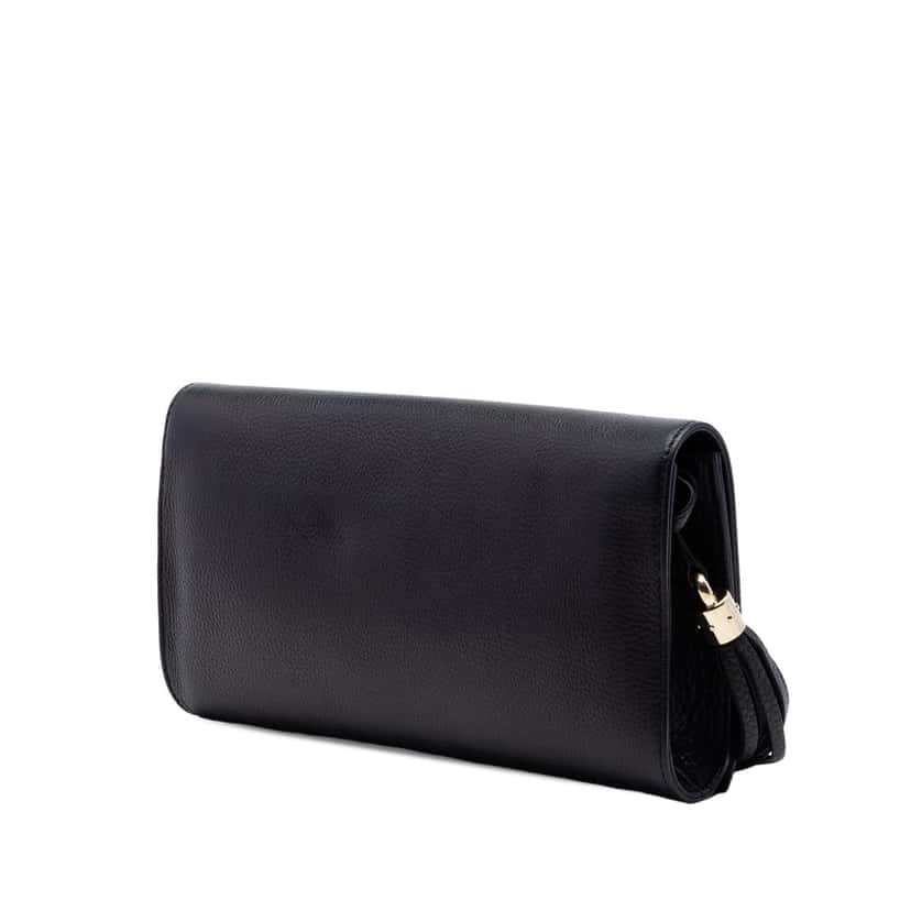 Gucci Leather Soho Disco Clutch Black Leather Very good condition - Back View