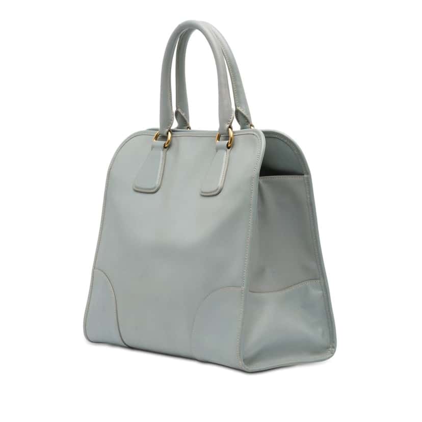 Prada Saffiano Lux Shopping Tote Blue Leather Very good condition - Back View