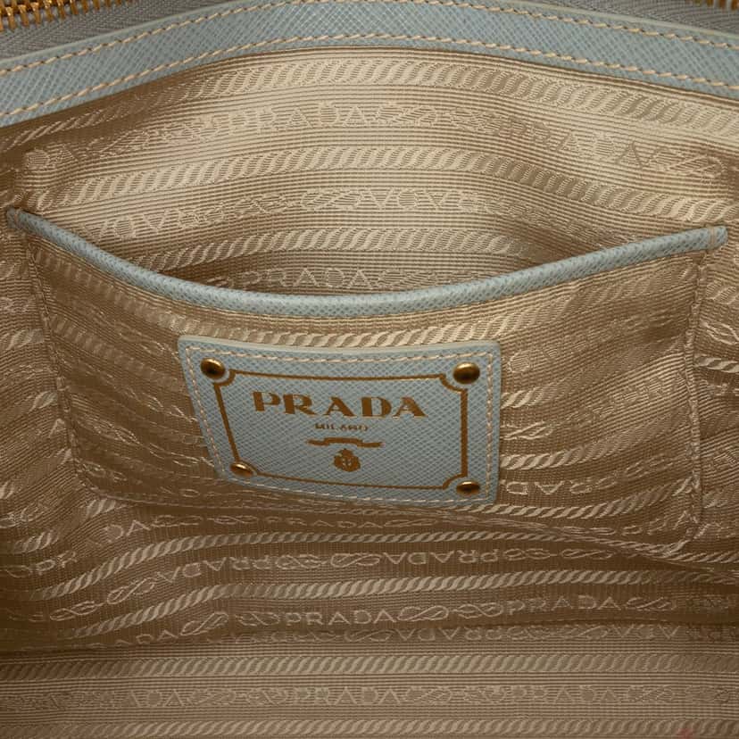 Prada Saffiano Lux Shopping Tote Blue Leather Very good condition - Box View