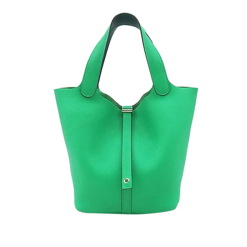 Hermès Clemence Picotin Lock 22 Green Leather Very good condition - Model View