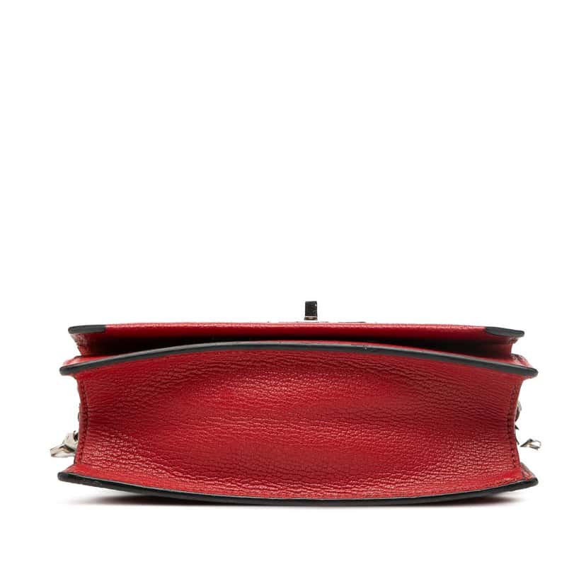 Miu Miu Goatskin Madras Miu Logo Crossbody Red Leather Very good condition - Inside View