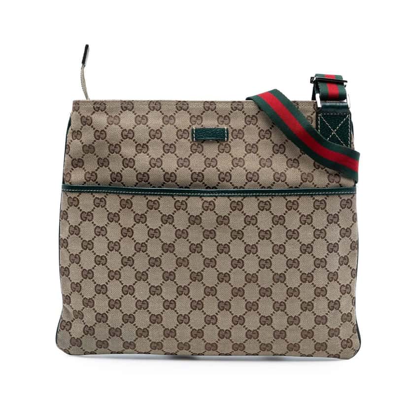Gucci GG Canvas Web Crossbody Beige Very good condition - Front View