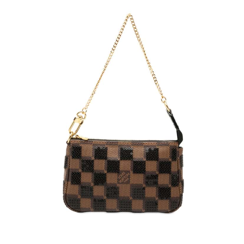 Louis Vuitton Damier Ebene Sequins Mini Pochette Accessoires Brown Very good condition - Front View