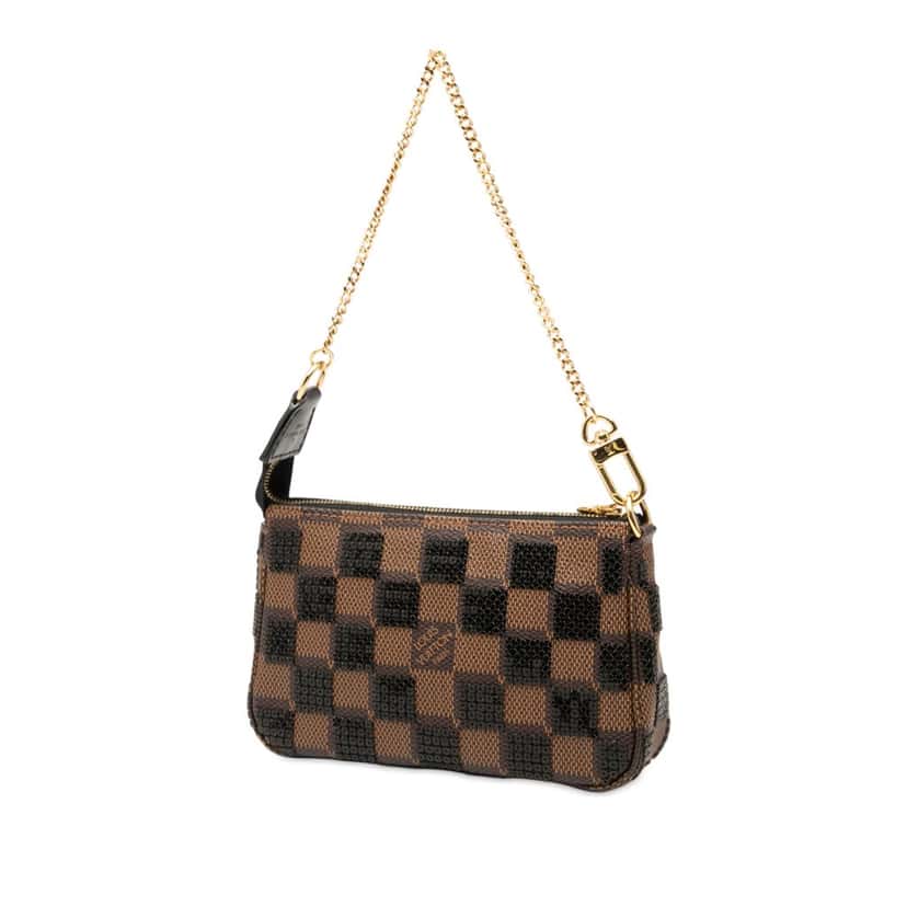 Louis Vuitton Damier Ebene Sequins Mini Pochette Accessoires Brown Very good condition - Back View
