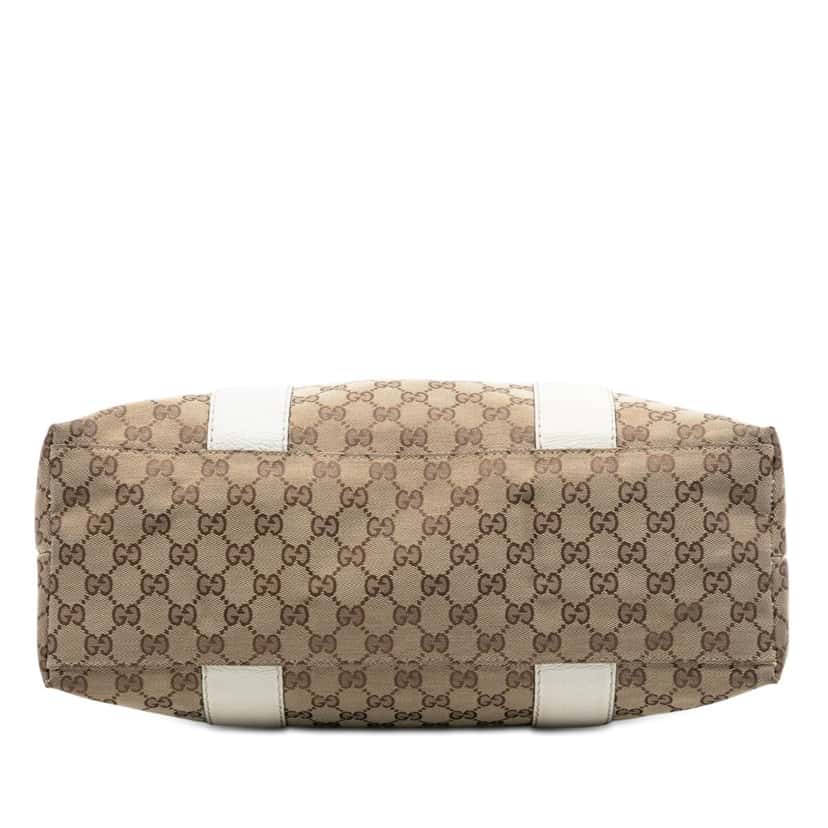 Gucci Medium GG Canvas Bamboo Libeccio Tote Beige Very good condition - Inside View