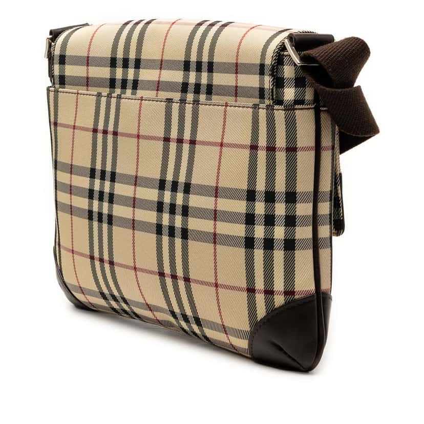 Burberry House Check Canvas Flap Crossbody Beige Very good condition - Back View