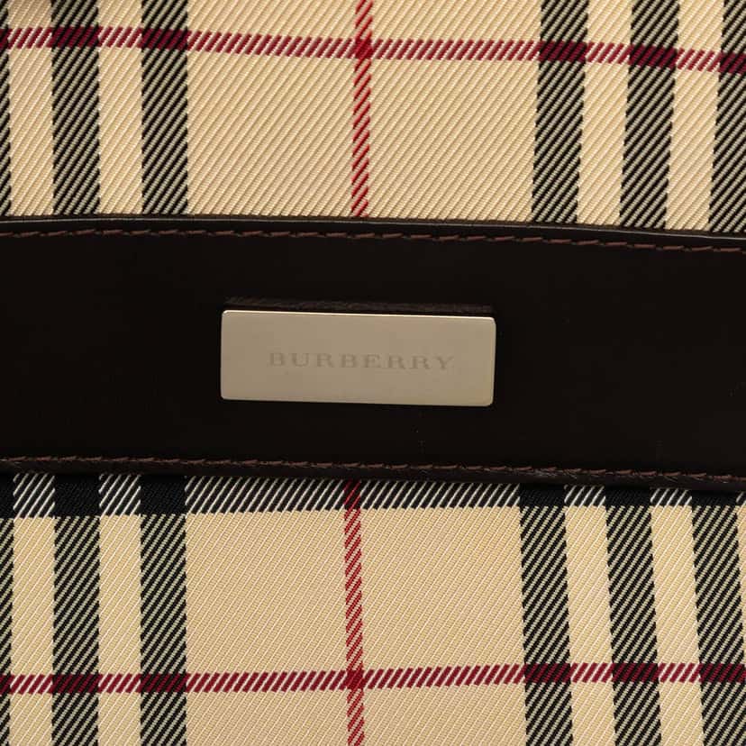 Burberry House Check Canvas Flap Crossbody Beige Very good condition - Box View