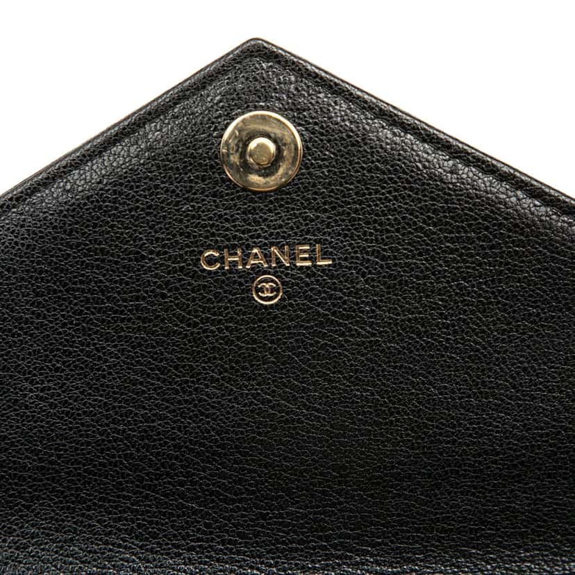 Chanel Chevron Goatskin Statement Wallet On Chain Black Leather Very good condition - Box View