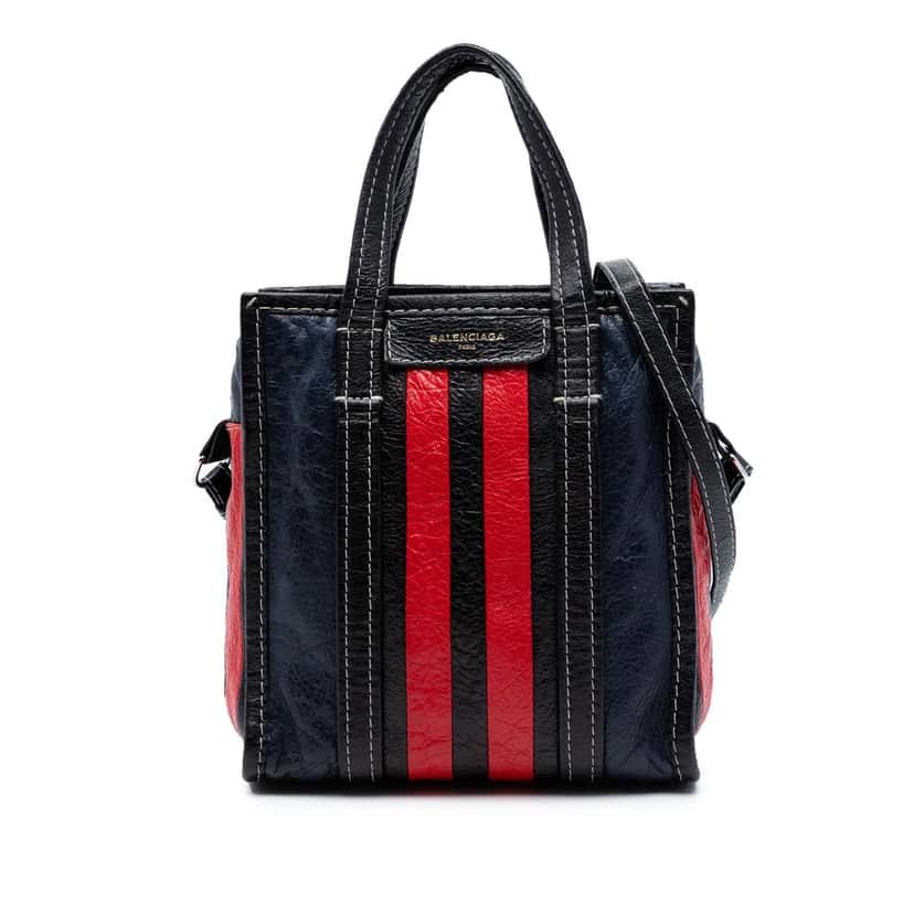 Balenciaga Lambskin Bazar Shopper Satchel XS Black Leather Very good condition - Front View
