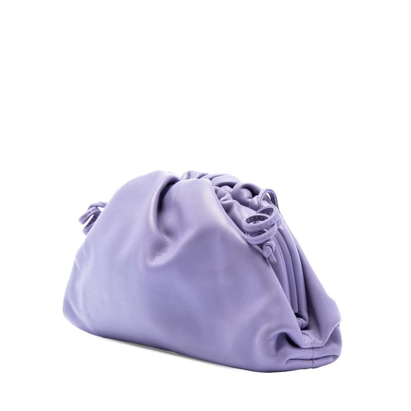 Bottega Veneta Lambskin The Mini Pouch Crossbody Purple Leather Very good condition - Back View