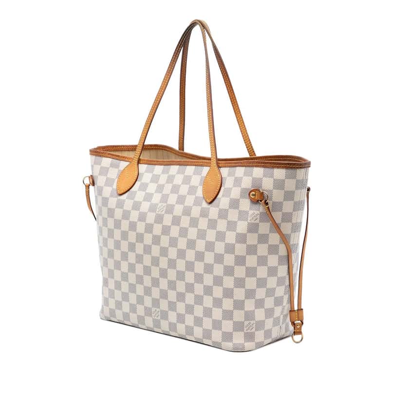 Louis Vuitton Damier Azur Neverfull MM White Very good condition - Back View