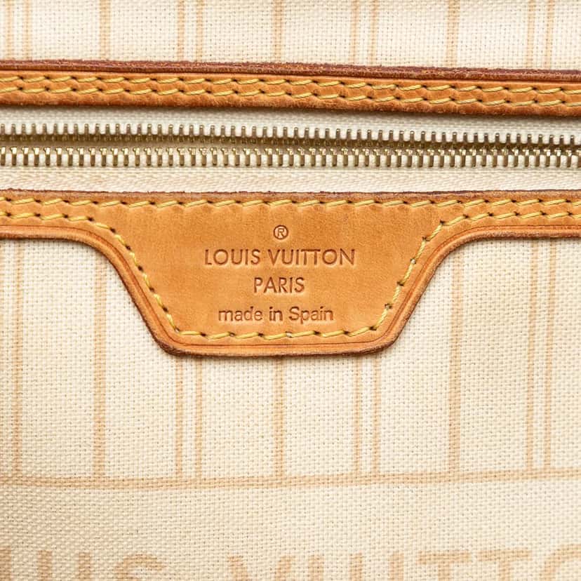 Louis Vuitton Damier Azur Neverfull MM White Very good condition - Box View