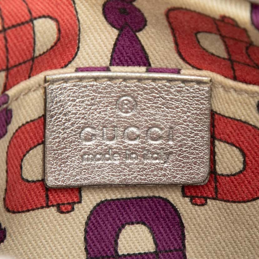 Gucci Medium Metallic Guccissima Britt Tassel Flap Handbag Silver Leather Very good condition - Box View