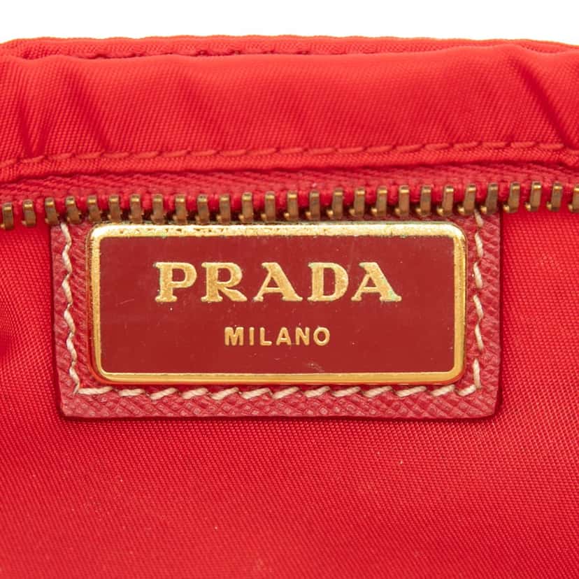 Prada Tessuto Zip Top Crossbody Red Very good condition - Box View