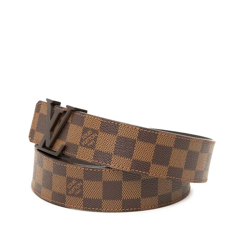 Louis Vuitton Damier Ebene Initiales Belt Brown Very good condition - Back View