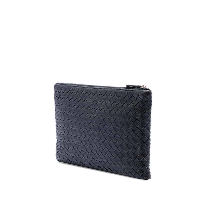 Bottega Veneta Nappa Intrecciato Clutch Black Leather Very good condition - Back View