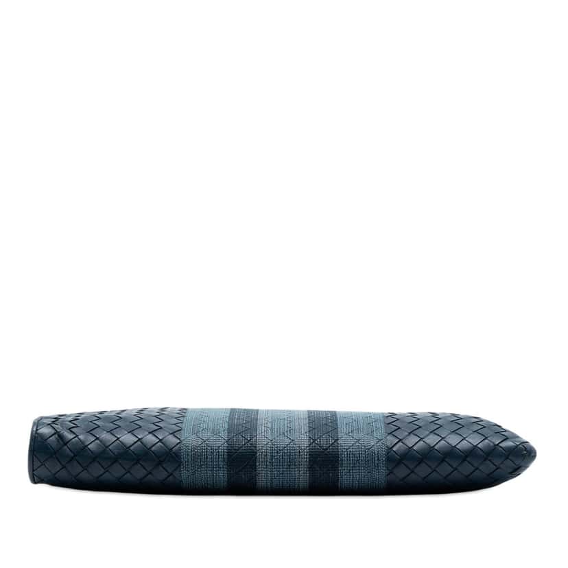 Bottega Veneta Nappa Intrecciato Line Stitch Clutch Blue Leather Very good condition - Inside View