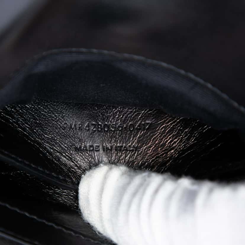 Saint Laurent Medium Calfskin and Suede Chevron Monogram College Satchel Black Leather Very good condition - Box View