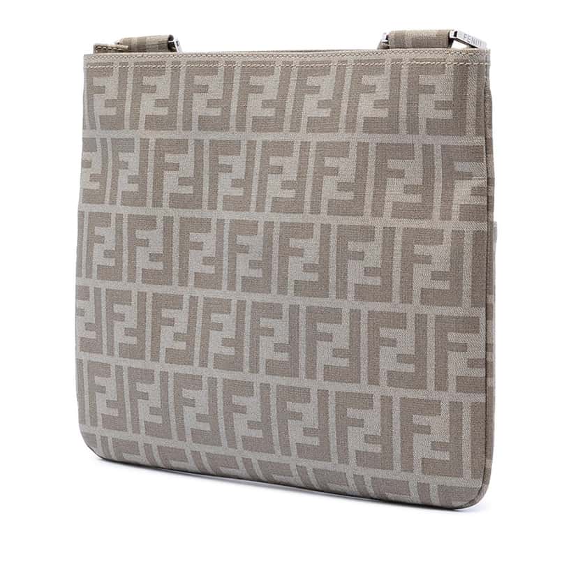 Fendi Zucca Coated Canvas Crossbody Beige Very good condition - Back View