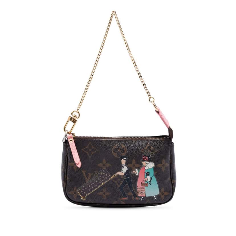 Louis Vuitton Monogram Illustre Mini Pochette Accessories Brown Very good condition - Front View