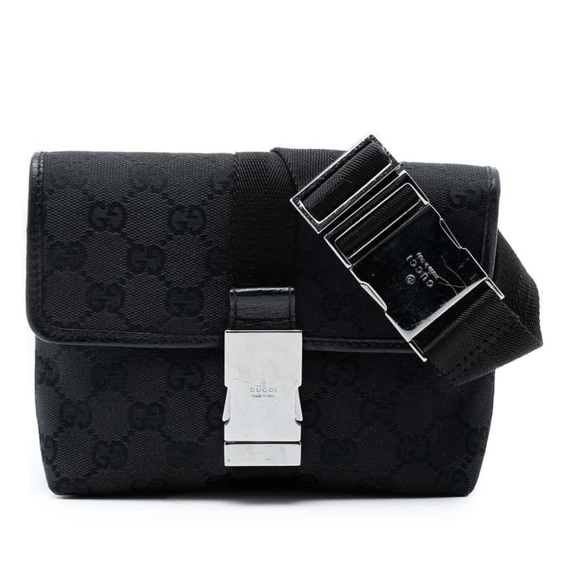 Gucci GG Canvas Belt Bag Black Very good condition - Front View