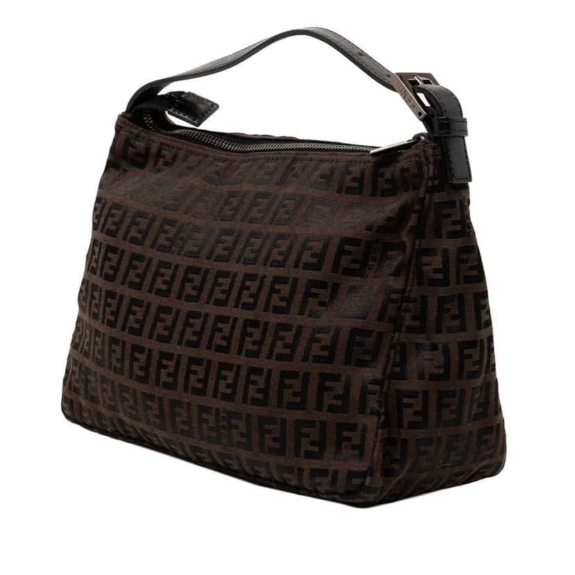 Fendi Zucchino Canvas Handbag Brown Very good condition - Back View