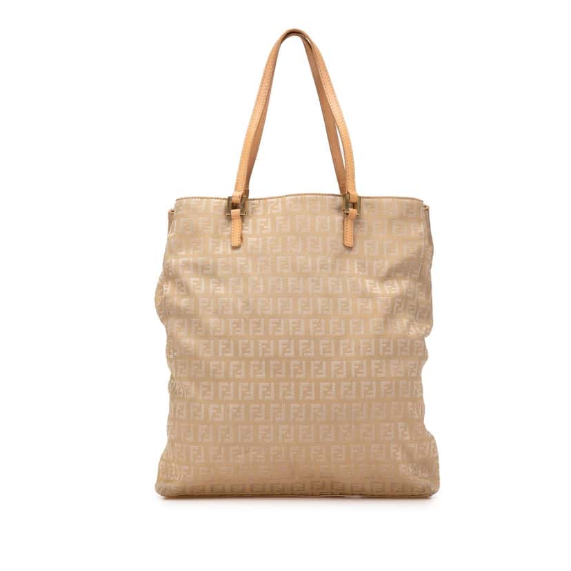 Fendi Zucchino Canvas Tote Beige Very good condition - Front View
